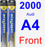 Front Wiper Blade Pack for 2000 Audi A4 - Hybrid