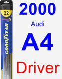 Driver Wiper Blade for 2000 Audi A4 - Hybrid