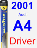 Driver Wiper Blade for 2001 Audi A4 - Hybrid