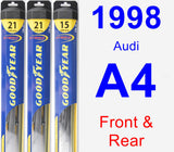 Front & Rear Wiper Blade Pack for 1998 Audi A4 - Hybrid