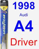 Driver Wiper Blade for 1998 Audi A4 - Hybrid