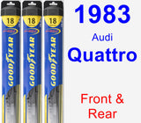 Front & Rear Wiper Blade Pack for 1983 Audi Quattro - Hybrid
