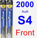 Front Wiper Blade Pack for 2000 Audi S4 - Hybrid