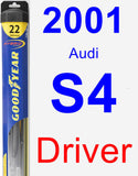 Driver Wiper Blade for 2001 Audi S4 - Hybrid