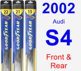 Front & Rear Wiper Blade Pack for 2002 Audi S4 - Hybrid