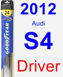 Driver Wiper Blade for 2012 Audi S4 - Hybrid