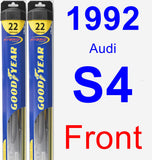 Front Wiper Blade Pack for 1992 Audi S4 - Hybrid