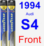 Front Wiper Blade Pack for 1994 Audi S4 - Hybrid