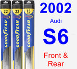 Front & Rear Wiper Blade Pack for 2002 Audi S6 - Hybrid