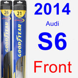 Front Wiper Blade Pack for 2014 Audi S6 - Hybrid