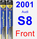 Front Wiper Blade Pack for 2001 Audi S8 - Hybrid