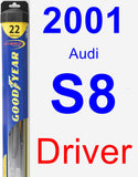 Driver Wiper Blade for 2001 Audi S8 - Hybrid