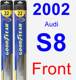 Front Wiper Blade Pack for 2002 Audi S8 - Hybrid