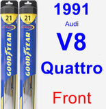 Front Wiper Blade Pack for 1991 Audi V8 Quattro - Hybrid