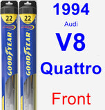 Front Wiper Blade Pack for 1994 Audi V8 Quattro - Hybrid