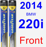 Front Wiper Blade Pack for 2014 BMW 220i - Hybrid