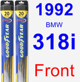 Front Wiper Blade Pack for 1992 BMW 318i - Hybrid
