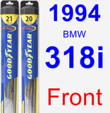 Front Wiper Blade Pack for 1994 BMW 318i - Hybrid