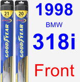 Front Wiper Blade Pack for 1998 BMW 318i - Hybrid