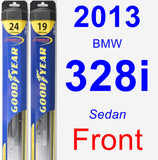 Front Wiper Blade Pack for 2013 BMW 328i - Hybrid