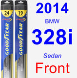 Front Wiper Blade Pack for 2014 BMW 328i - Hybrid
