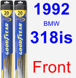 Front Wiper Blade Pack for 1992 BMW 318is - Hybrid