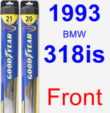 Front Wiper Blade Pack for 1993 BMW 318is - Hybrid