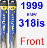 Front Wiper Blade Pack for 1999 BMW 318is - Hybrid