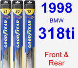 Front & Rear Wiper Blade Pack for 1998 BMW 318ti - Hybrid