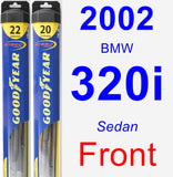 Front Wiper Blade Pack for 2002 BMW 320i - Hybrid