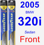 Front Wiper Blade Pack for 2005 BMW 320i - Hybrid