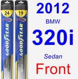 Front Wiper Blade Pack for 2012 BMW 320i - Hybrid