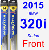 Front Wiper Blade Pack for 2015 BMW 320i - Hybrid