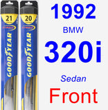 Front Wiper Blade Pack for 1992 BMW 320i - Hybrid
