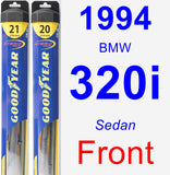 Front Wiper Blade Pack for 1994 BMW 320i - Hybrid