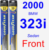 Front Wiper Blade Pack for 2000 BMW 323i - Hybrid