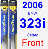 Front Wiper Blade Pack for 2006 BMW 323i - Hybrid