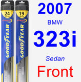 Front Wiper Blade Pack for 2007 BMW 323i - Hybrid