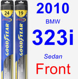 Front Wiper Blade Pack for 2010 BMW 323i - Hybrid