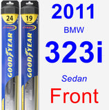 Front Wiper Blade Pack for 2011 BMW 323i - Hybrid