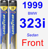 Front Wiper Blade Pack for 1999 BMW 323i - Hybrid