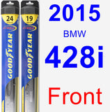 Front Wiper Blade Pack for 2015 BMW 428i - Hybrid