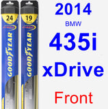 Front Wiper Blade Pack for 2014 BMW 435i xDrive - Hybrid
