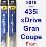 Front Wiper Blade Pack for 2015 BMW 435i xDrive Gran Coupe - Hybrid