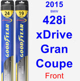 Front Wiper Blade Pack for 2015 BMW 428i xDrive Gran Coupe - Hybrid