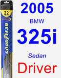 Driver Wiper Blade for 2005 BMW 325i - Hybrid
