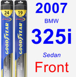 Front Wiper Blade Pack for 2007 BMW 325i - Hybrid