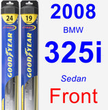 Front Wiper Blade Pack for 2008 BMW 325i - Hybrid