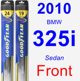 Front Wiper Blade Pack for 2010 BMW 325i - Hybrid