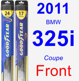 Front Wiper Blade Pack for 2011 BMW 325i - Hybrid